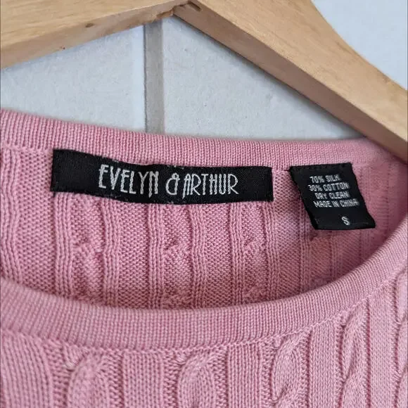 Vintage Evelyn & Arthur silk cotton cable knit short sleeve top - Picture 5 of 5